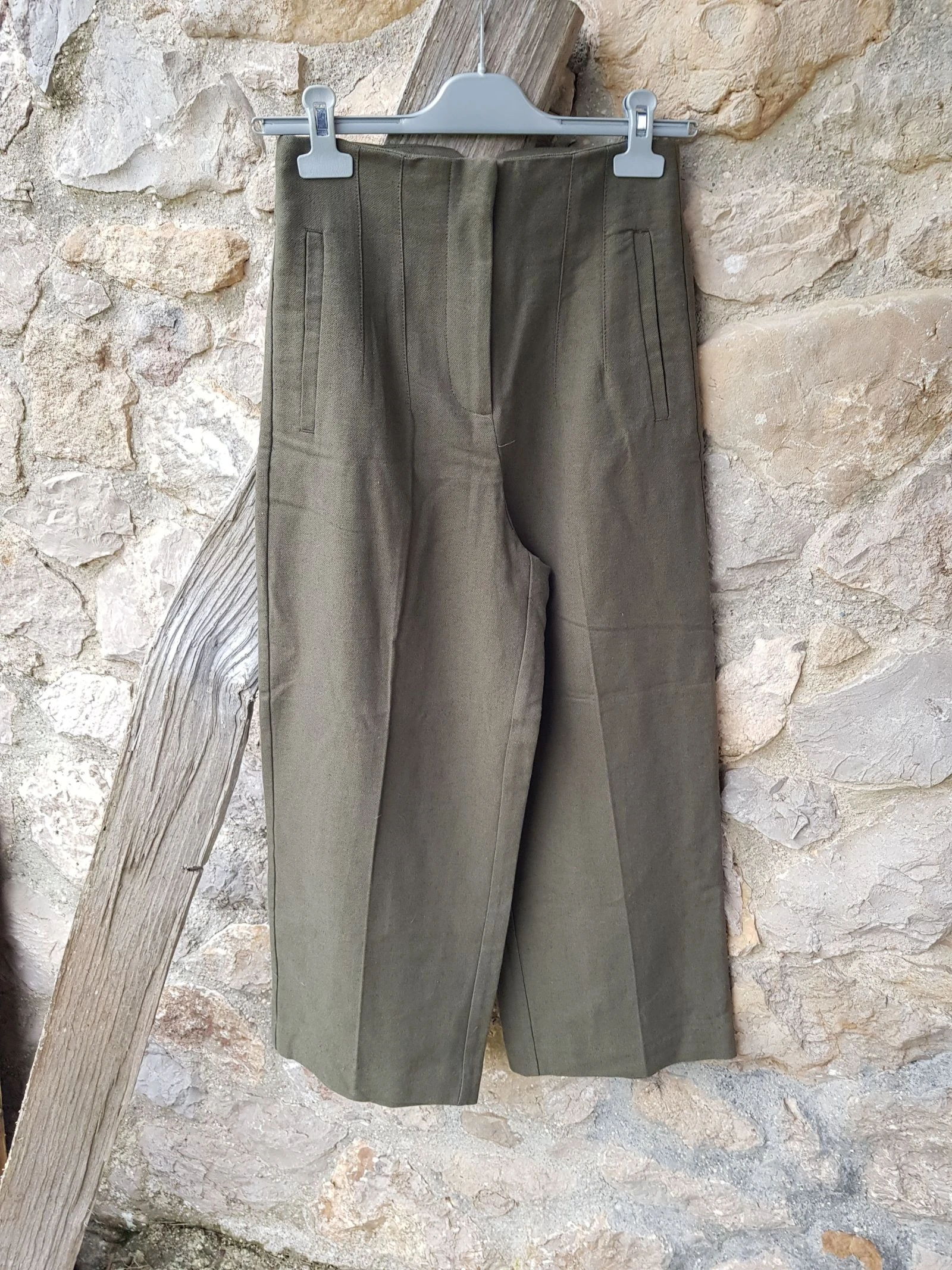 Pantalón ancho lino y algodón Zara